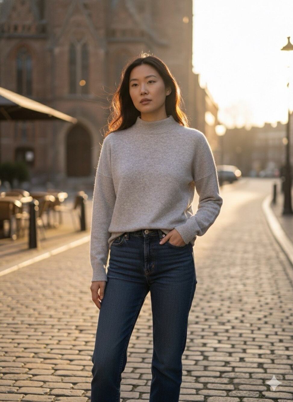 Women's Madewell Grey 100% Cashmere Mockneck Cropped Sweater Size Small
